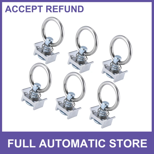 SIX Single Stud Fitting L Track with Round Ring for Trailers Pickups Trucks