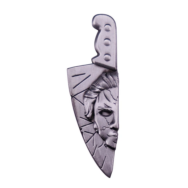 Horror Movie Halloween Michael Myers Knife Shape Metal Lapel Badge Brooch Pin