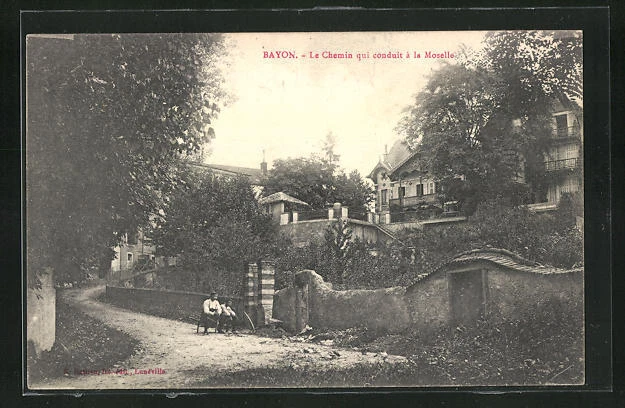 CPA Bayon, le Chemin qui conduit a la Moselle