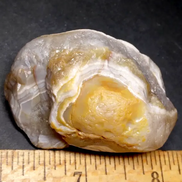 Lake Superior Agate Agates 2.90 oz 'PEELED FLOATER' Rare Rough Lapidary Gemstone