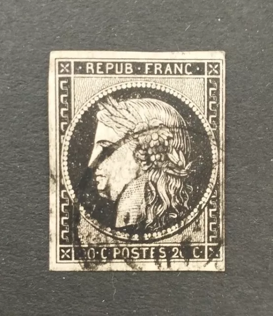 France Ceres N 3 Obl Cad Janvier 1849 Ultra Rare Cote +500€ Signe Calves