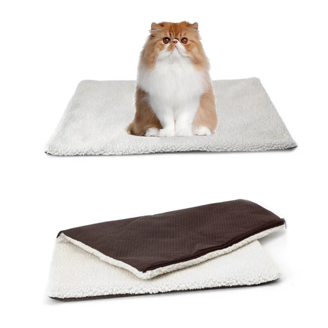 Super Soft Self Heating Cat DogBed Cushion Pet Thermal Warm Fleece Rug Mattress