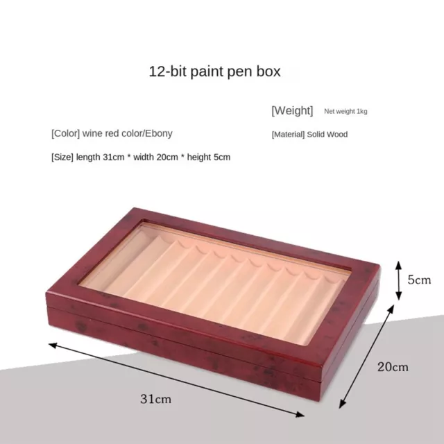 1 PCS 12 Grid Wooden Pen Display Case Storage Luxury Fountain Case  E4W9 2