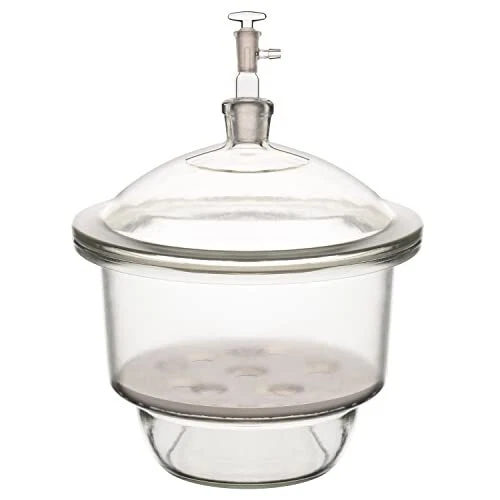 Glass Vacuum Desiccator, Borosilicate Glass Lab Vacuum Desiccator with Glass