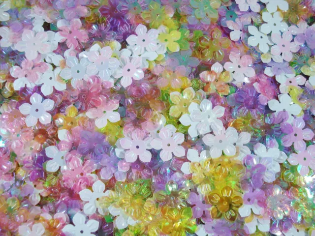 Sequins Flowers 13mm Mix AB 125g DIY Crafts Scrapbooking Sewing FREE POSTAGE