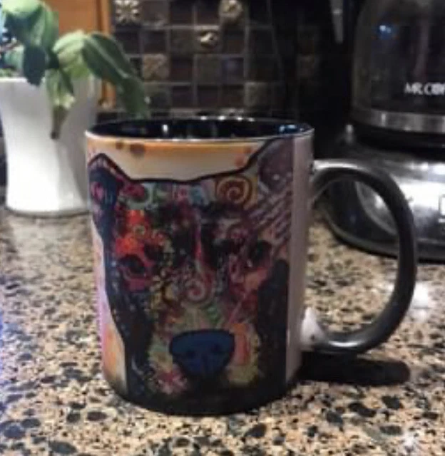 Dog Mug That Appears With Hot Liquid “Pop Art” Design Pit Bull Dog