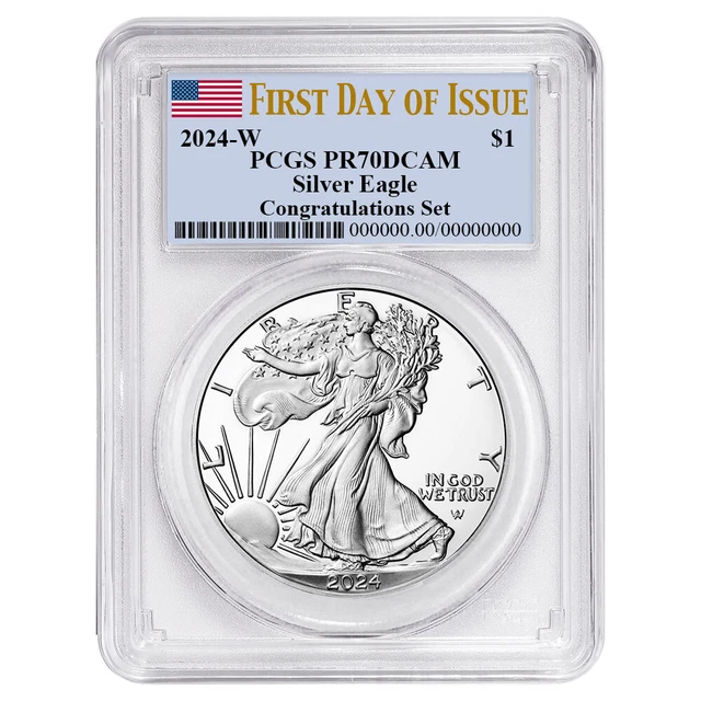 2024W PROOF 1 American Silver Eagle Congratulations Set PCGS PR70DCAM
