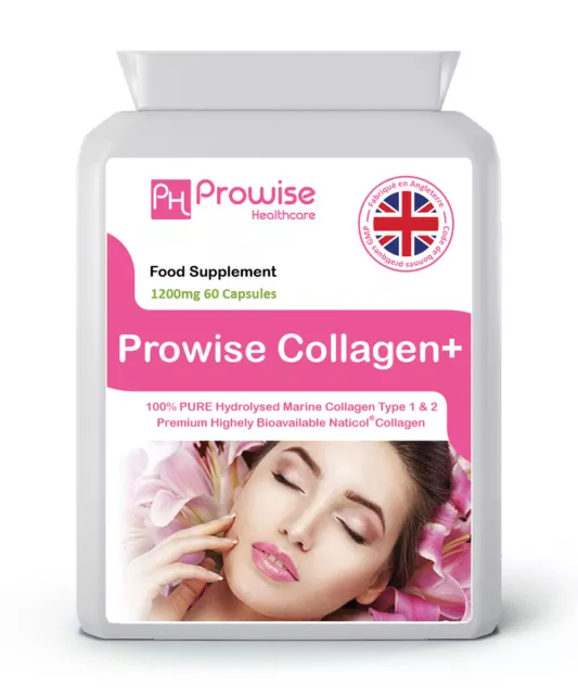 Marine Collagen Type 1 and Type 2 1200mg - 60 Capsules | UK Made by Prowise