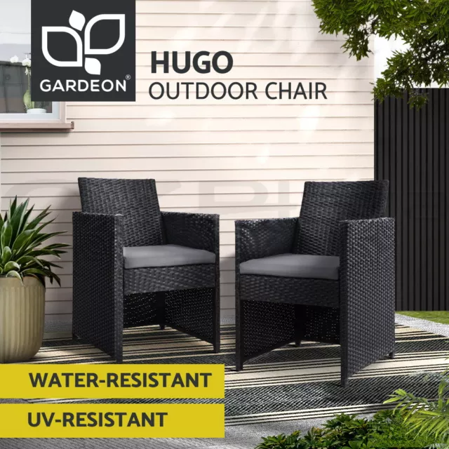 Gardeon 2PC Outdoor Dining Chairs Patio Furniture Wicker Chair Garden Hugo