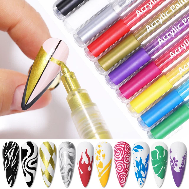 ANKROYU Nail Art Bullion Pen – Perlen-Stift Für Nageldesign Mit Klick-Funktion (Schwarz)