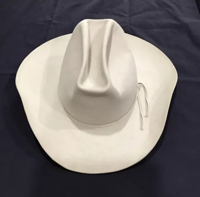 Vintage 1960 John B Stetson Company 5X Beaver Sz 7 Cowboy Hat Cream Tan No Resrv