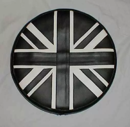 Black White Union Flag Scooter Wheel Cover