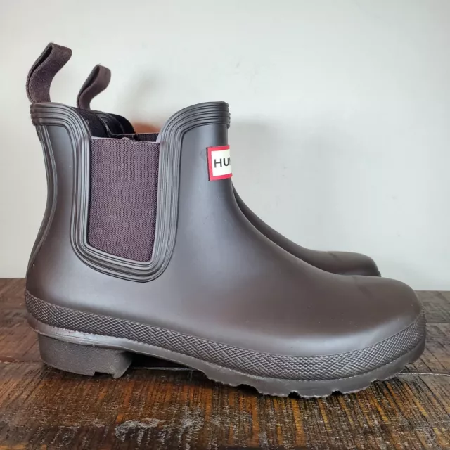 Hunter Original Chelsea Boots Womens Size 5 Short Rain Boots Waterproof Brown