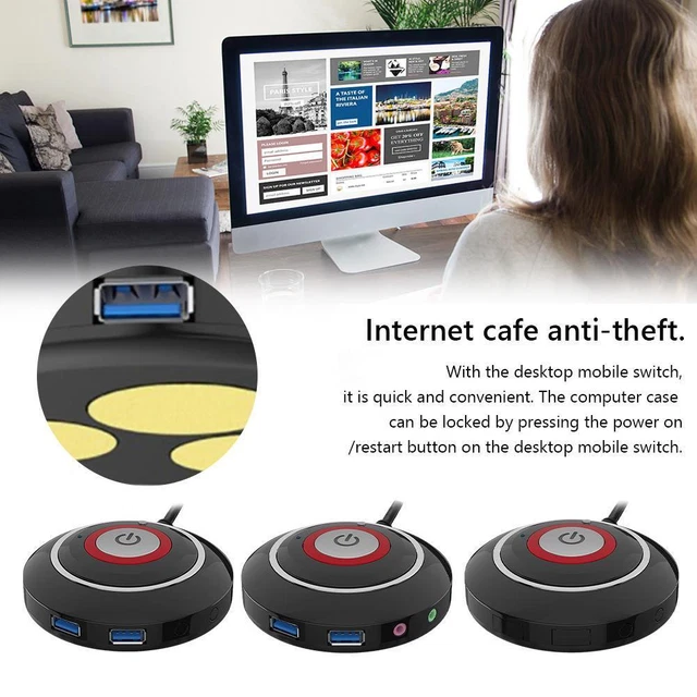 Greensen Cavo di Prolunga Micro USB con Interruttore a Chiave 501, per Cavo Cavo da Femmina a Maschio con Interruttore a Chiave 501, Cavo di Prolunga da Tavolo Adatto per, Dispositivi