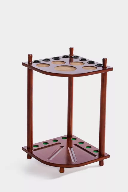 Black Wood Corner Pool Snooker Billiard Cue Stand Rack Holds 8 Cues Man Cave 3