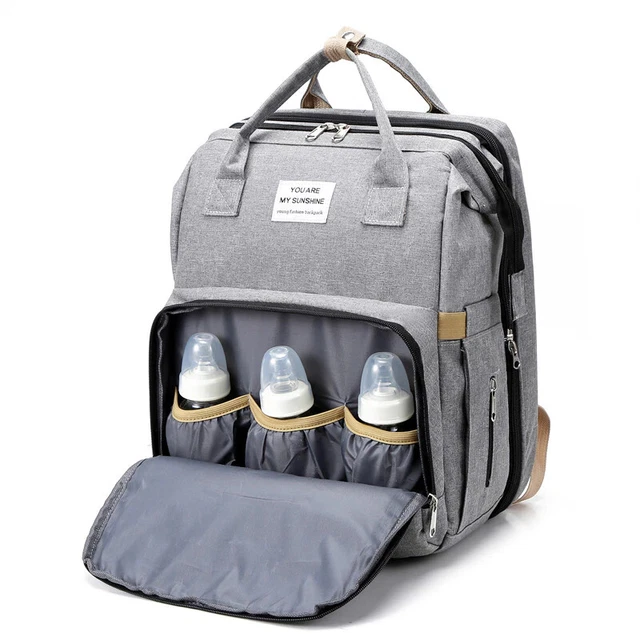 3 IN 1 Foldable Diaper Bag Baby Bed Portable Bassinet Crib Backpack Travel/Sleep 3