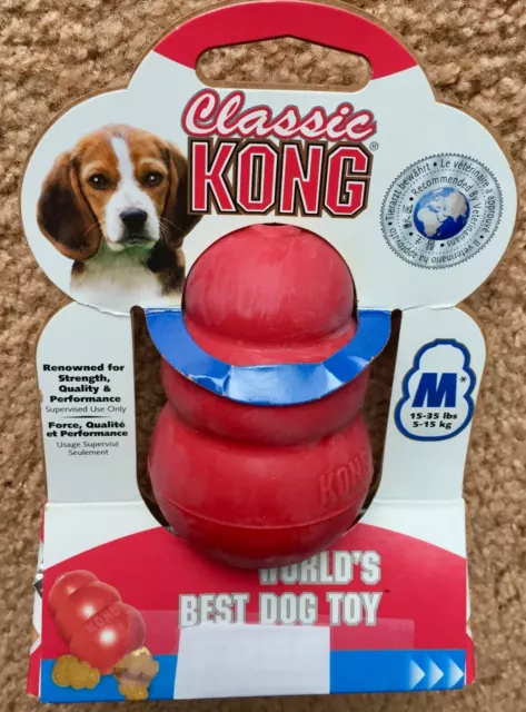 Kong Classic Medium Red Dog Toy recommended for dogs 15-35lbs NEW