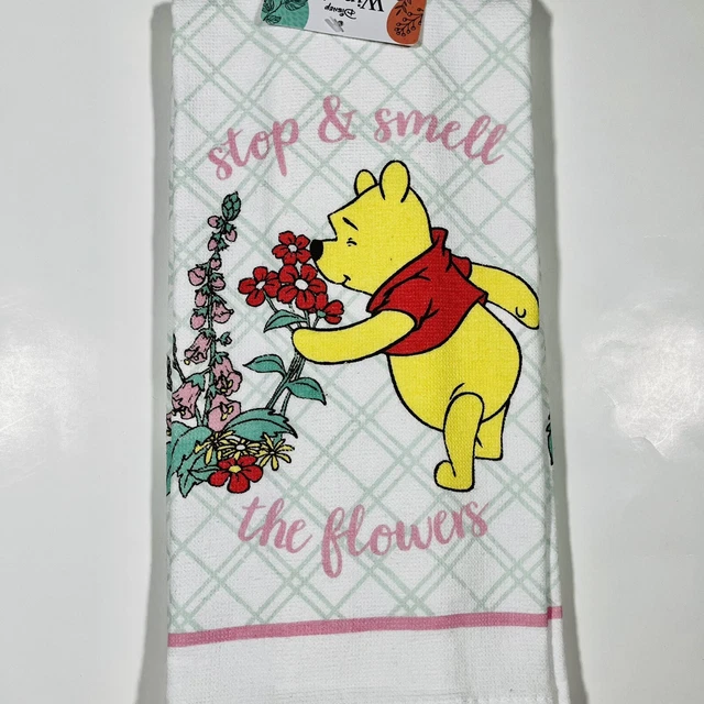 Paquete de 2 toallas de mano para cocina baño Disney Pooh stop oler las flores