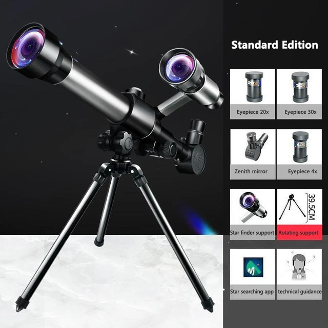 Ayuda para experimentos educativos monoculares con visión de estrellas con telescopio astronómico vista a la luna