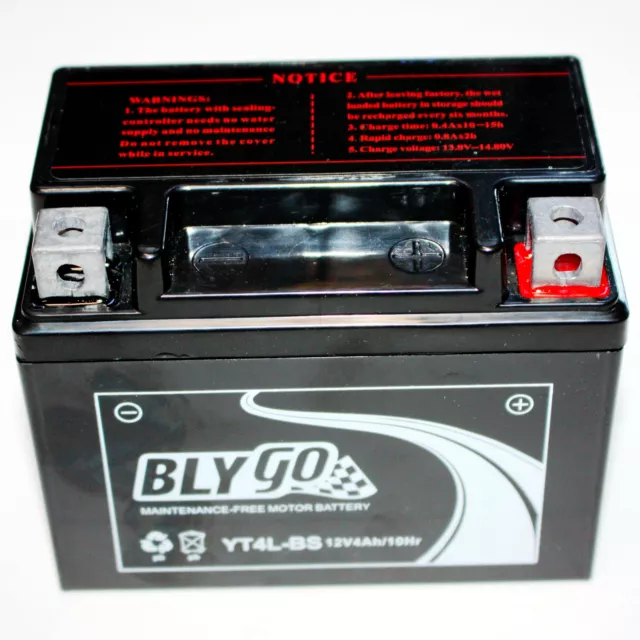 YT4L-BS 12V4AH Battery 50cc 70cc 110cc 125cc PIT PRO DIRT QUAD BIKE ATV BUGGY
