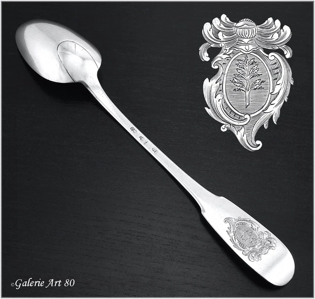 Cravache D'Équitation Vintage Renard G&J Zair - Argent Massif Et Manche En Bois, Occasion