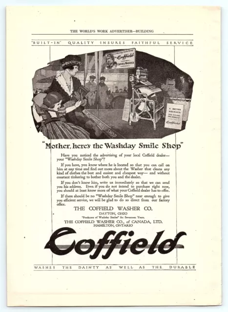 1921 Coffield Washer Co. Washing Machine Laundry Wringer Vintage 20's Print Ad