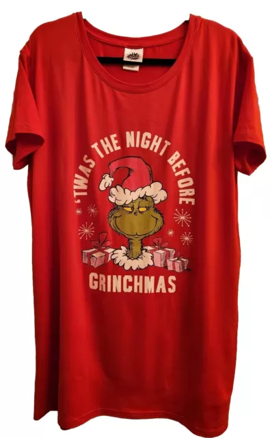 Dr Seuss Christmas The Grinch "Twas The Night Before Grinchmas" Red Sleepshirt
