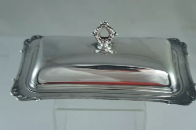 Vintage Silver Plate Butter Dish W/Lid,"Crescent" Pattern 2