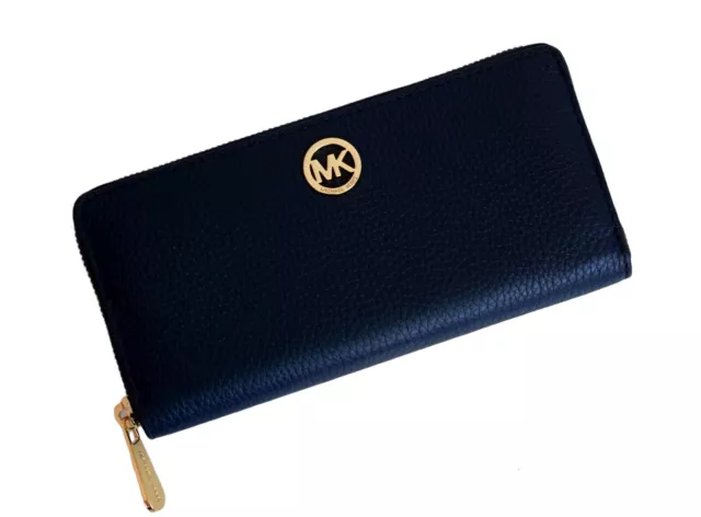 MICHAEL KORS Geldbörse Portemonnaie Wallet FULTON ZA CONTINENTAL navy Leder