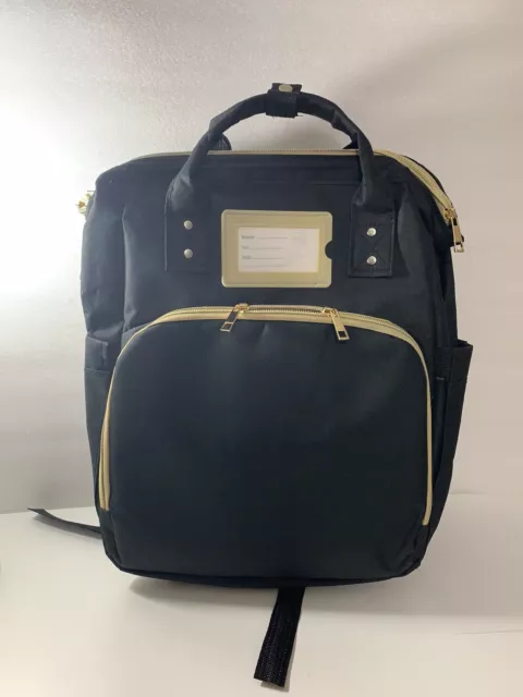 Baby Diaper Bag Backpack with Bassinet Changing Station black