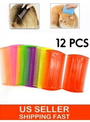 12 Pcs Lice Comb USA Fine Tooth Hair Adult Kids Pocket Flea Nit Tick pet cat dog
