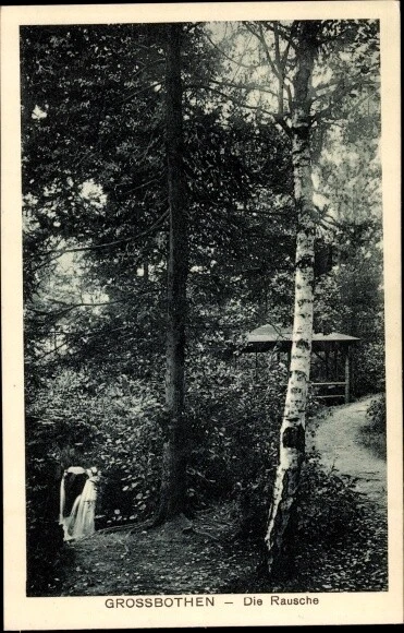 Ak Großbothen Grimma in Sachsen, Die Rausche, Wasserfall - 3417321