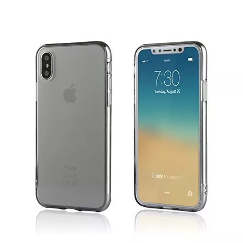 iPhone XS Max (6.5") - Smoked Gray Clear TPU Rubber Silicone Slim Fit Case Cover