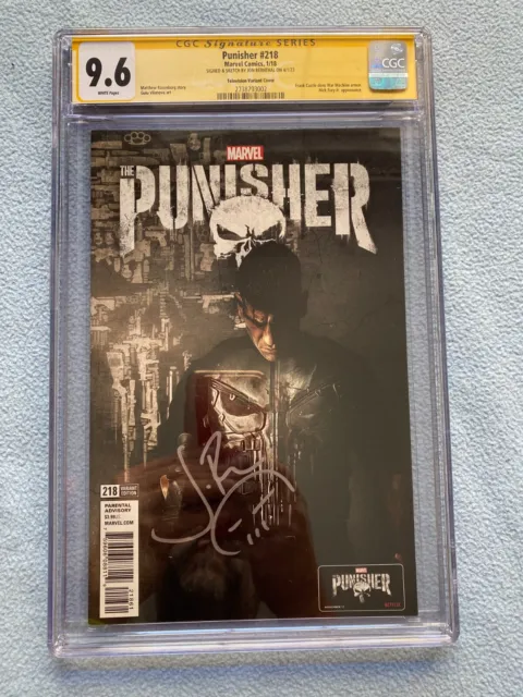 Punisher Vol 2 #218 (2018, Marvel) CGC SS 9.6 Signed By Bernthal Netflix TV Cvr