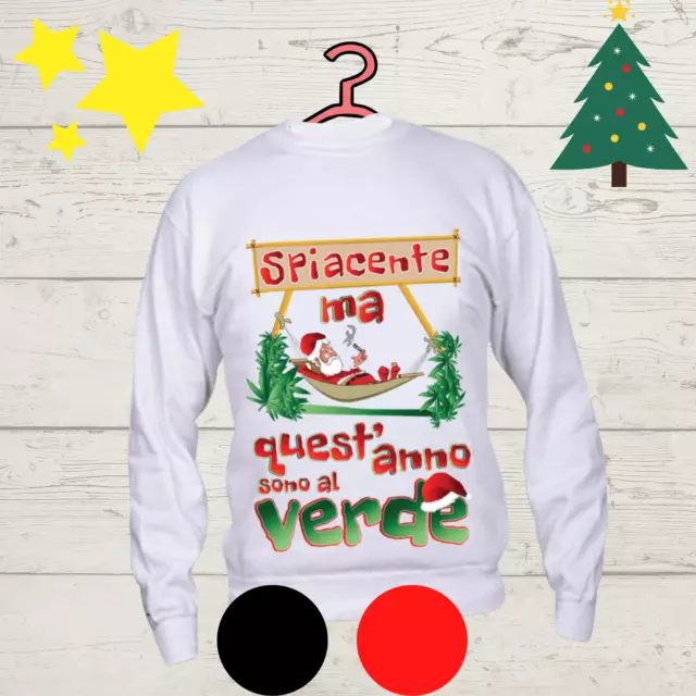 Felpa Maglia Natalizia da Uomo Donna Girocollo con Cappuccio Idea Regalo Natale