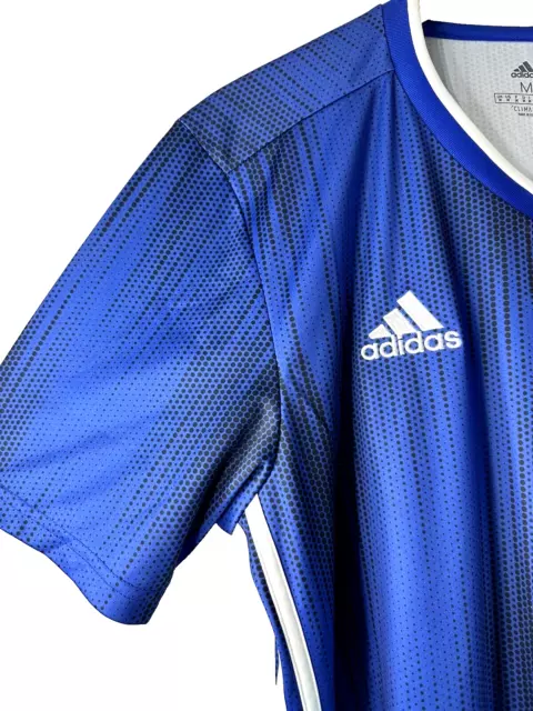 ADIDAS JERSEY SHIRT Men's Blue Black Soccer Tiro 19 white stripe logo ...