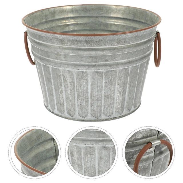 Alter Schmiedeeiserner Blumentopf Pflanzgefäße Vintage-Metall Metallfass Eimer