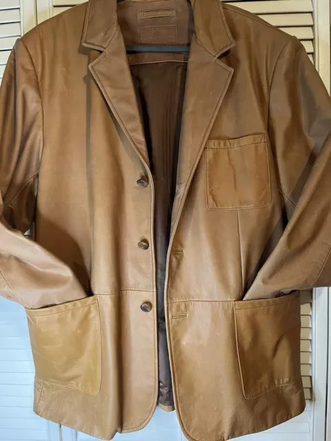Roundtree & Yorke  size XL Mens Cognac Brown Black 3 Button NWOT