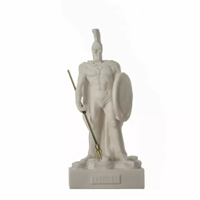 LEONIDAS Statue Greek Spartan King Sculpture Figure Alabaster 6.7" / 17cm F/Ship