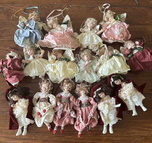 mixed lot of 16 Kurt S. Adler Doll Ornaments KSA Jocelyn Mostrom~Porcelain