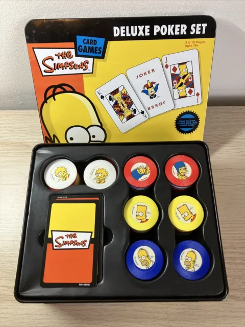 The Simpsons Deluxe Poker Set With Playing Cards And Chips In Tin 2005