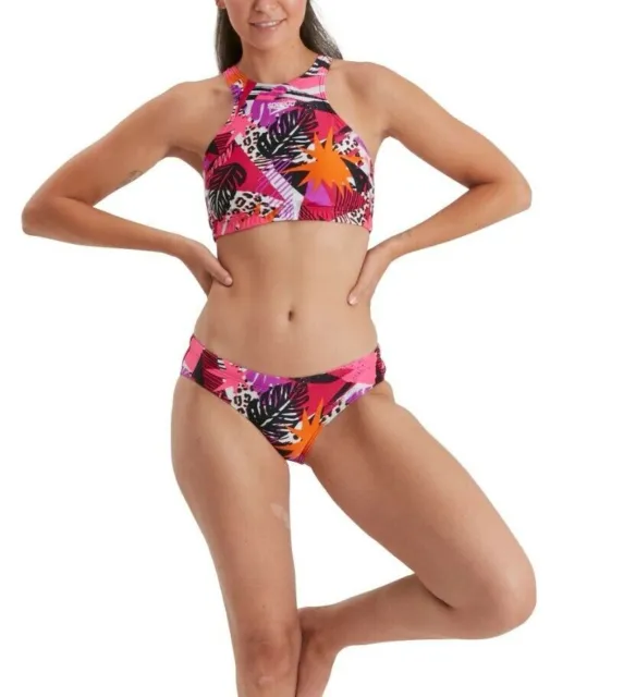 Costume Da Bagno Speedo Donna 2 Pezzi Imbottito Rosa Volley Costume Da Bagno S22.