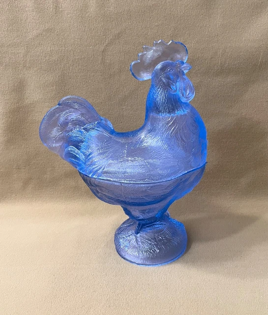 ANCIENNE POULE EN Verre Sur Son Nid / Sucrier Bonbonniere EUR 10,00