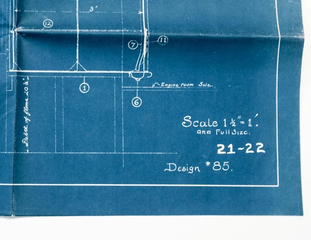 L. Francis Herreshoff Orig Vintage MARCO POLO Boat Blueprint #21/22 Tanks