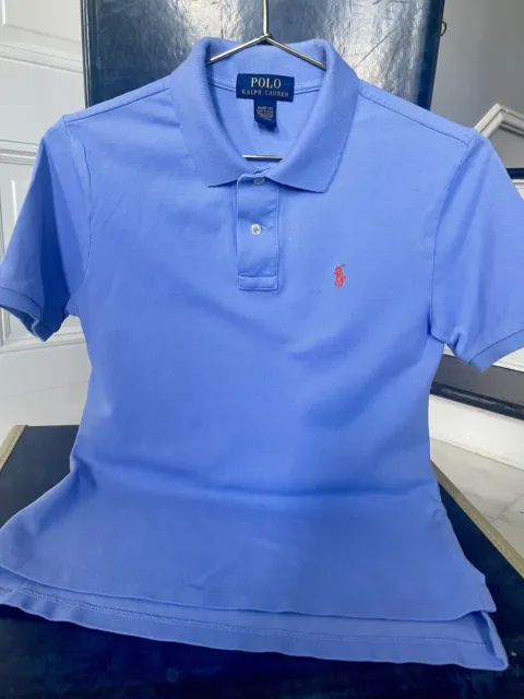 Polo Ralph Lauren Boys Blue Polo Shirt Size M 10/12  Chambray Blue Light Blue