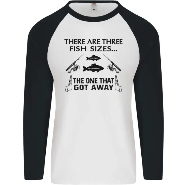 T-shirt da baseball da pesca divertente da uomo L/S tre taglie pesce