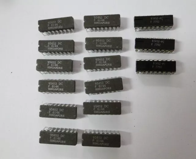 Lot of 15 93452DC DIP 18 PIN IC Used NOS ? From Service Company's Spares