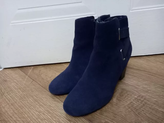 Clarks navy boots ladies deals