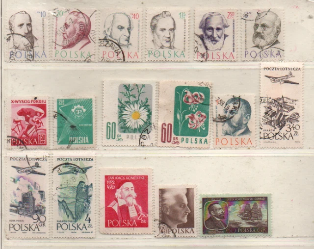 Polen 1957 siehe Bild/Beschreibung 17 Marken gestempelt Poland used