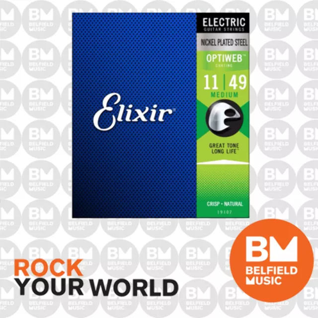 Elixir 19102 Electric Guitar Strings Optiweb Coated Medium 11-49 E-OW-M